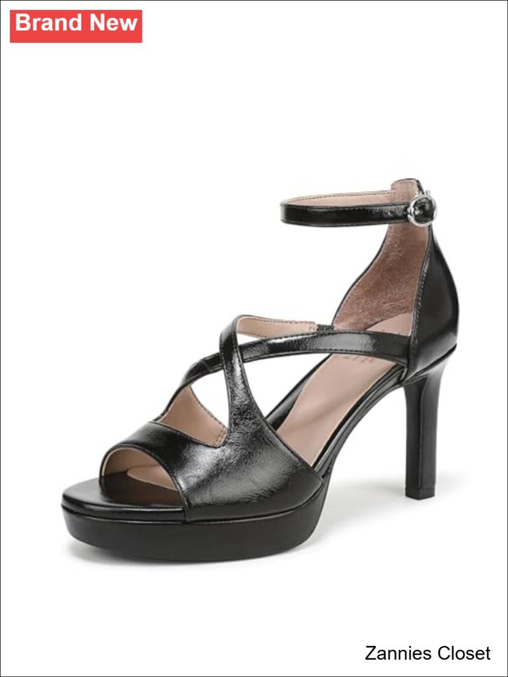 ✨Naturalizer Women's Alicia Ankle Strap Heeled Dress Sandal
